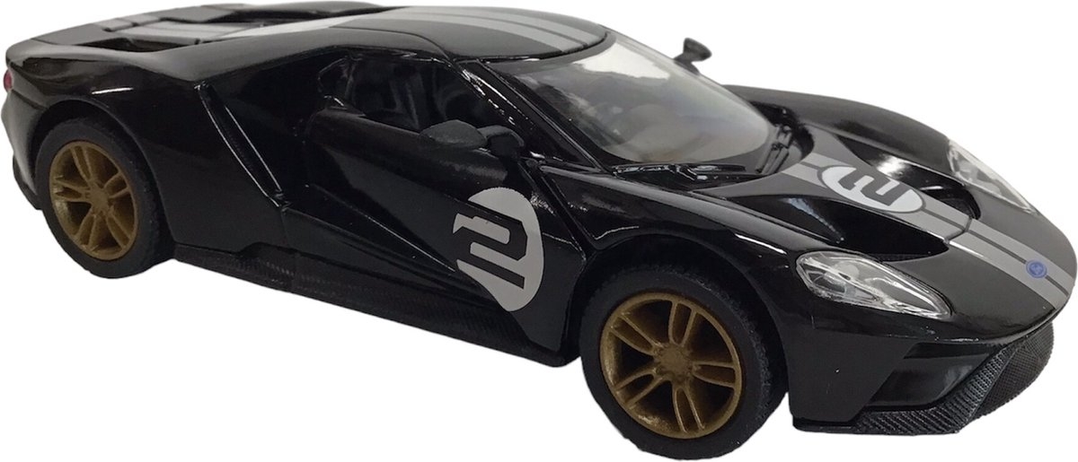Ford GT Heritage Edition Pull-back motor verkrijgbaar in 3 kleuren verkoop per stuk - Kinsmart - 12,5 cm