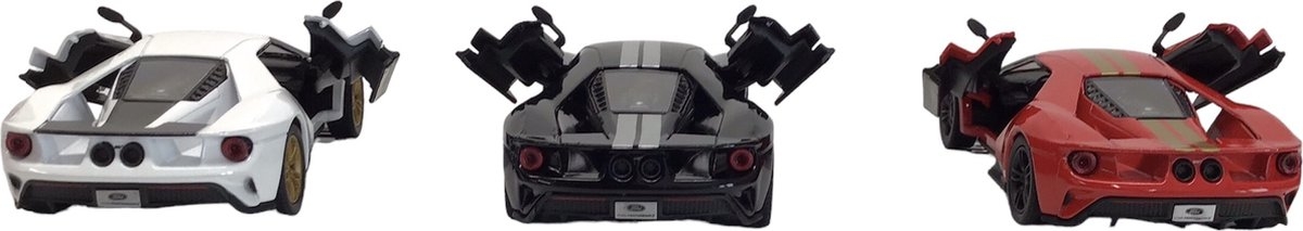 Ford GT Heritage Edition Pull-back motor verkrijgbaar in 3 kleuren verkoop per stuk - Kinsmart - 12,5 cm