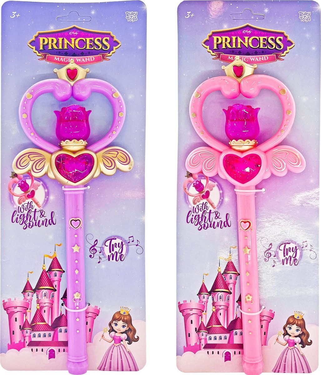 Magische prinsessen toverstaf verkoop per stuk 2 kleuren