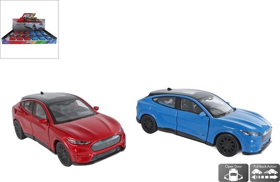 Welly Ford Mustang Mach E GT - Speelgoed auto met pull back motor - 12 cm
