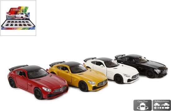 Welly Schaalmodel Mercedes Amg Gtr 12 Cm Staal Rood