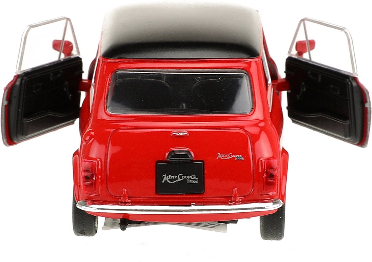 Welly Speelgoed Mini Cooper auto - rood - die-cast metaal - 10 cm - Model 1300