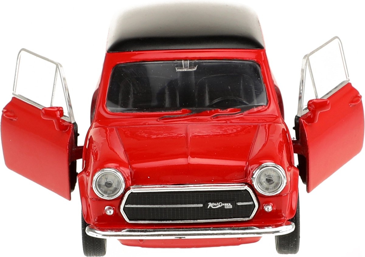 Welly Speelgoed Mini Cooper auto - rood - die-cast metaal - 10 cm - Model 1300