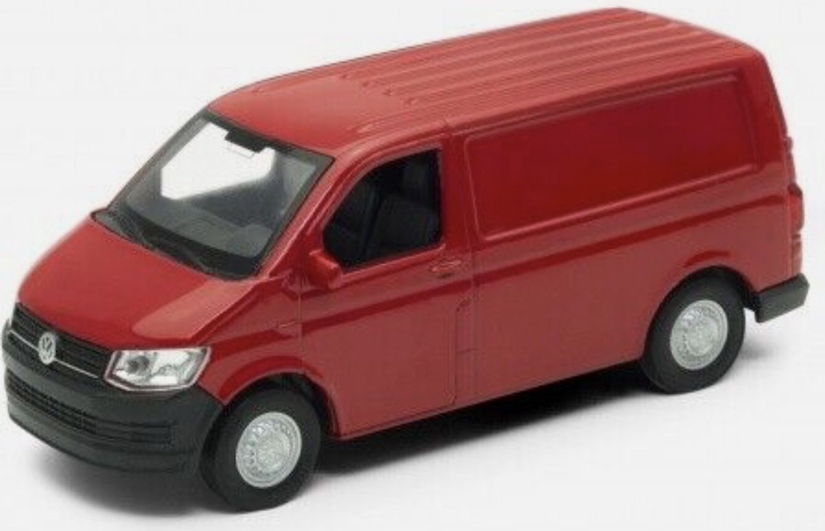welly VW volkswagen transporten T6 van rood 1:34