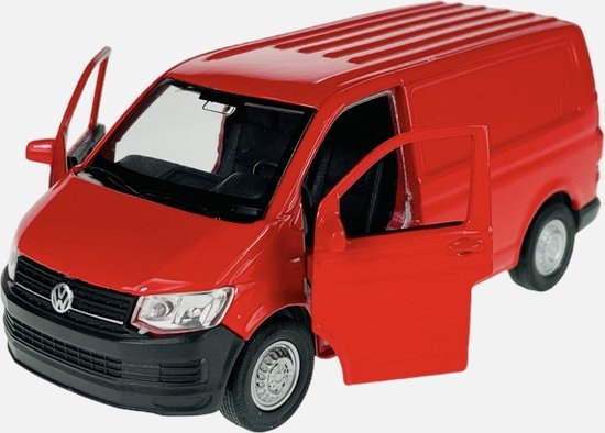 welly VW volkswagen transporten T6 van rood 1:34