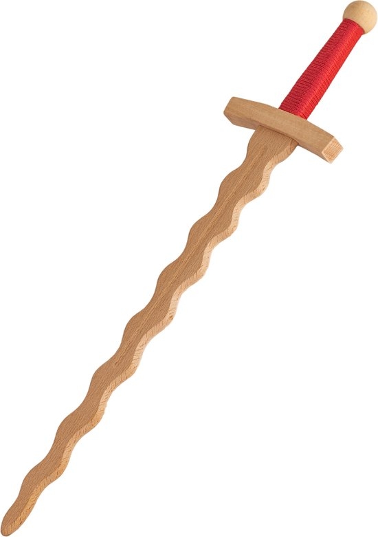 WOODSY ® Slangenzwaard Houten slangen zwaard voor kinderen 58 cm lang, echt hout van beukenhout, ridderzwaard, kinderzwaard, speelgoed, carnaval, middeleeuwen ORANJE