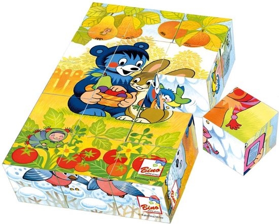 Bino Blokkenpuzzel Baribal Junior 20 X 13 X 5 Cm Hout 16-delig